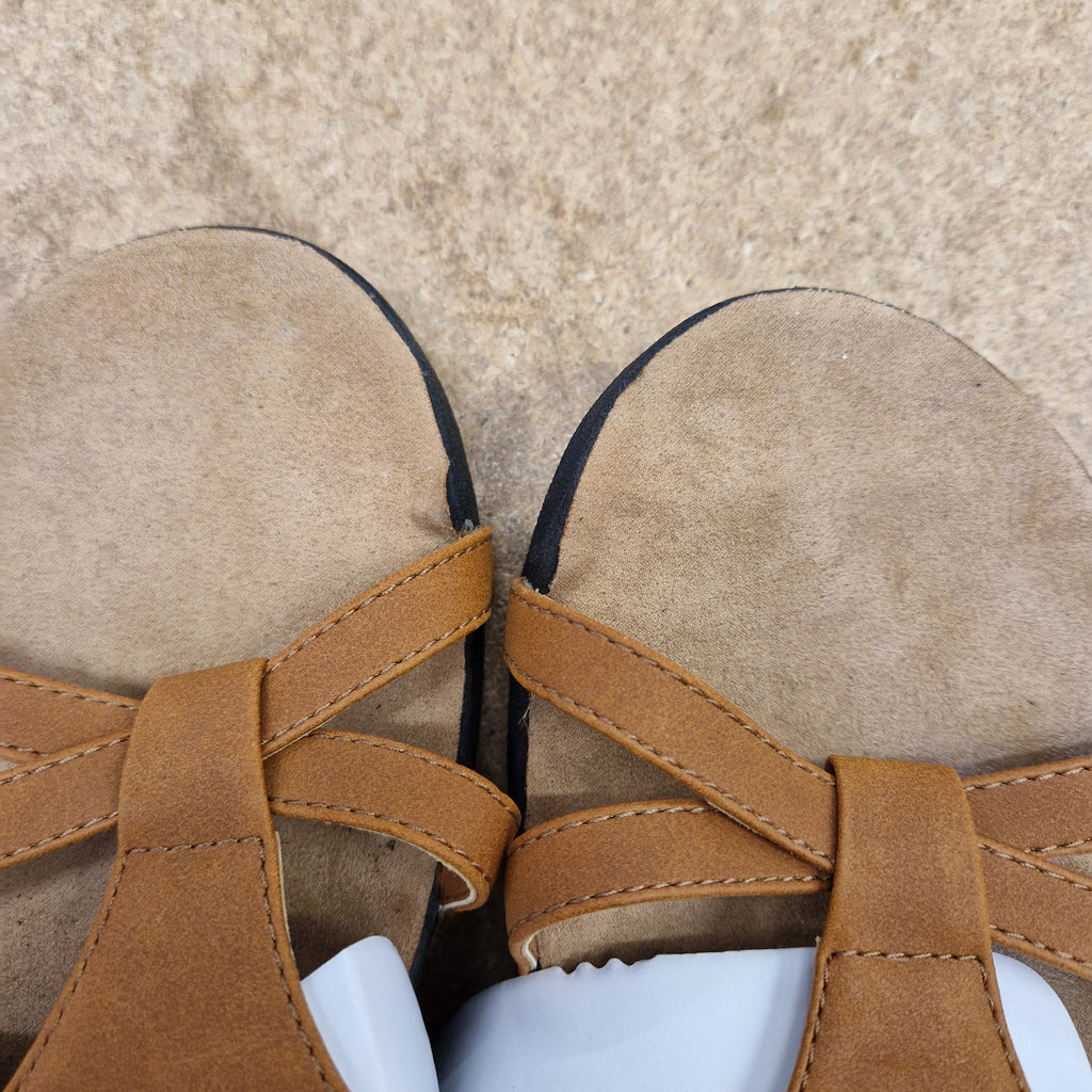 Anna Sandals - TAN - UK 8 / US 10