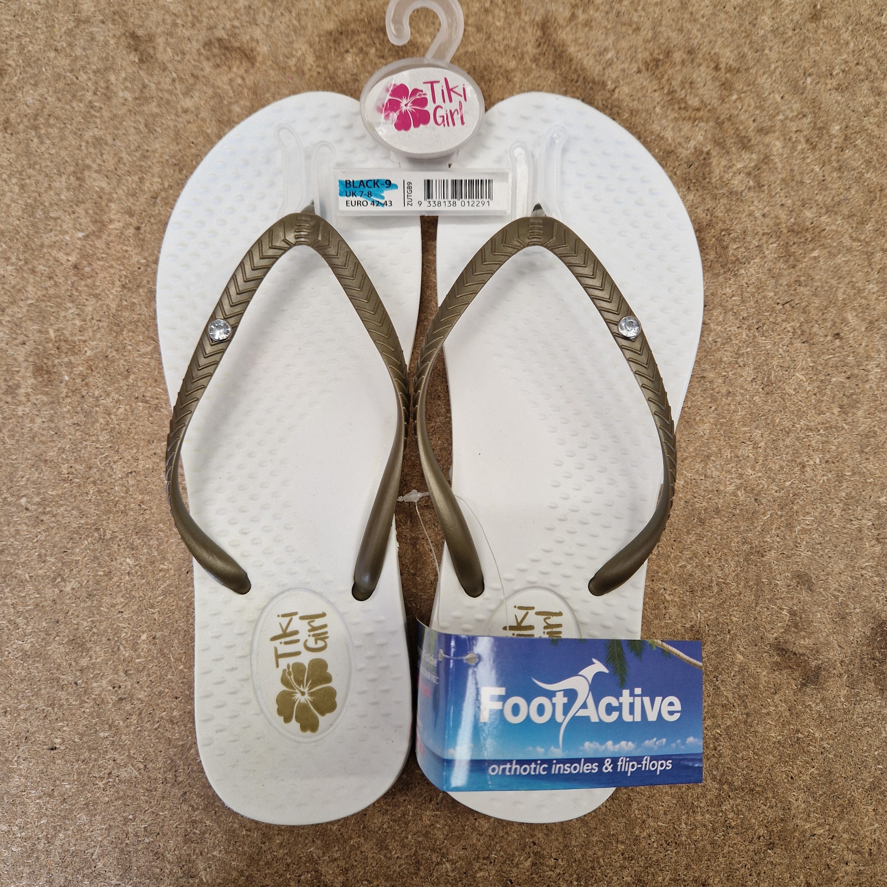 Tiki Girl Flip Flops - WHITE - Medium (UK 5 - 6)