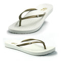 Tiki Girl Flip Flops - WHITE - Large (UK 6 - 7)